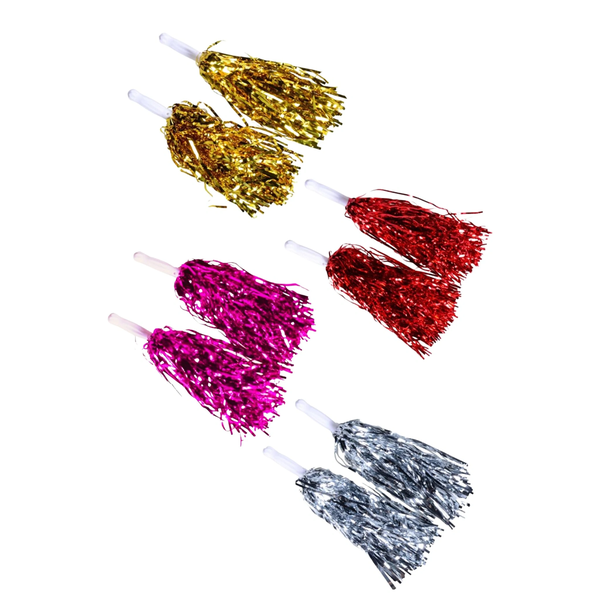 kit 2 pom pom metalizado mamae sacode cores sortidas 2