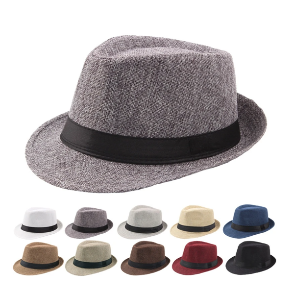 chapeu fedora palha unisex aba curta sortido 3