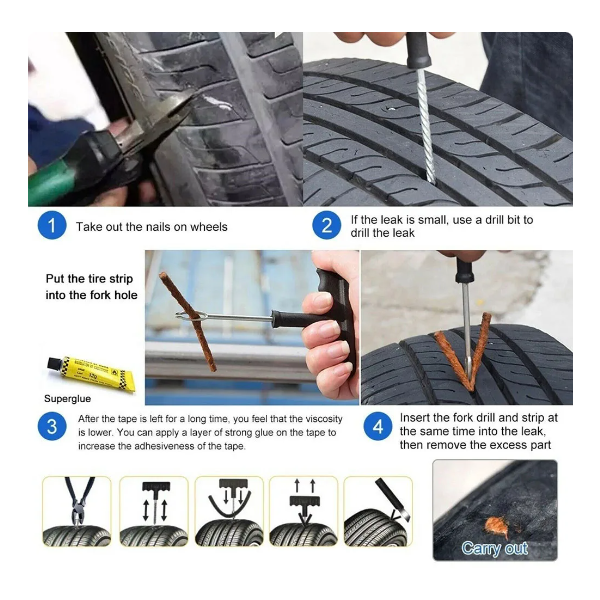 kit reparo de pneu veicular 6 pecas 3