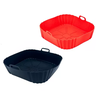 kit 2 protetores de air fryer quadrado silicone reutilizavel resistente sortido