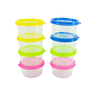 kit 8 mini potes de plastico redondos tampa