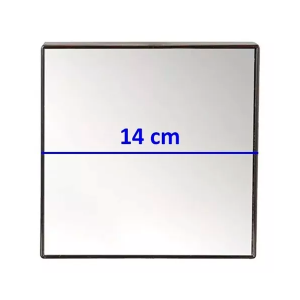 espelho com lente de aumento quadrado ventosas 14cm 3