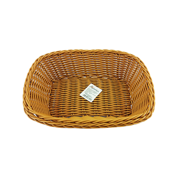 mini cesta de plastico esilo madeira decorativa 24cm 3