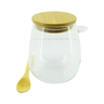kit pote de vidro 17cm com colher de madeira