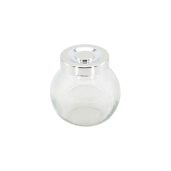 kit 4 potes de vidro porta mantimentos tempero prateado 2