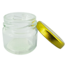 mini pote hermetico cilindrico de vidro com tampa dourada 3