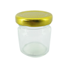 pequeno pote hermetico cilindrico de vidro com tampa dourada 4