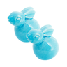 2 coelhos brancos de pascoa de ceramica decorativo fosco 3
