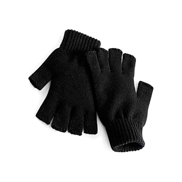 luva preta de poliester sem dedos unissex 3