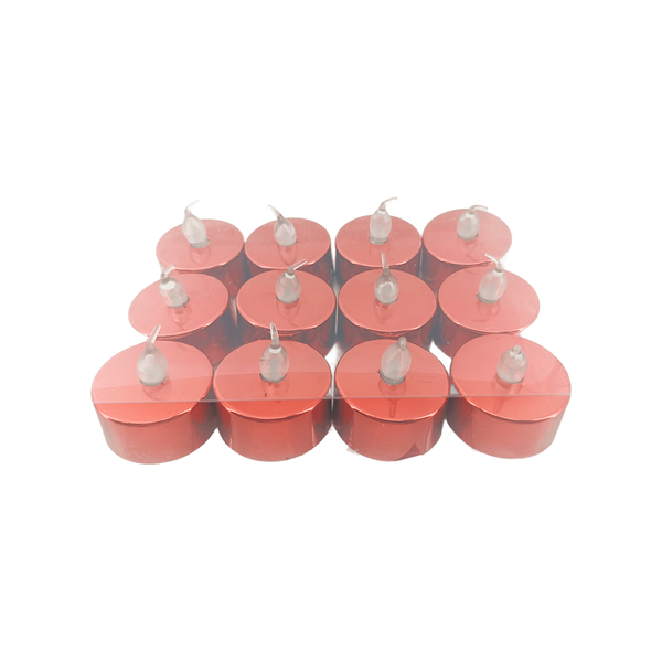 kit 12 velas led vermelhas decorativas 3 6cm 2
