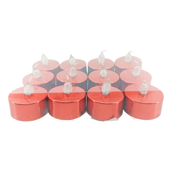 kit 12 velas led vermelhas decorativas 3 6cm 4